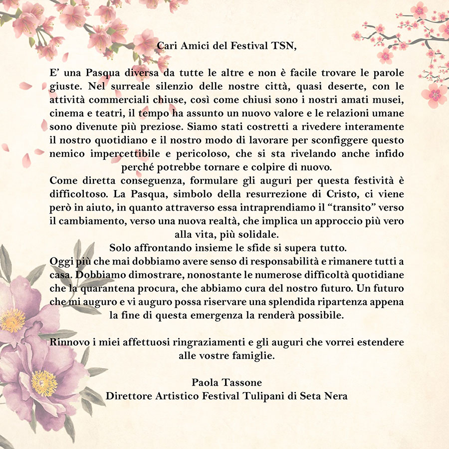lettera di pasqua fiori e pergamena