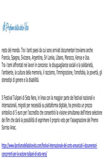 Il Profumo Della Dolce Vita 01 05 21 2